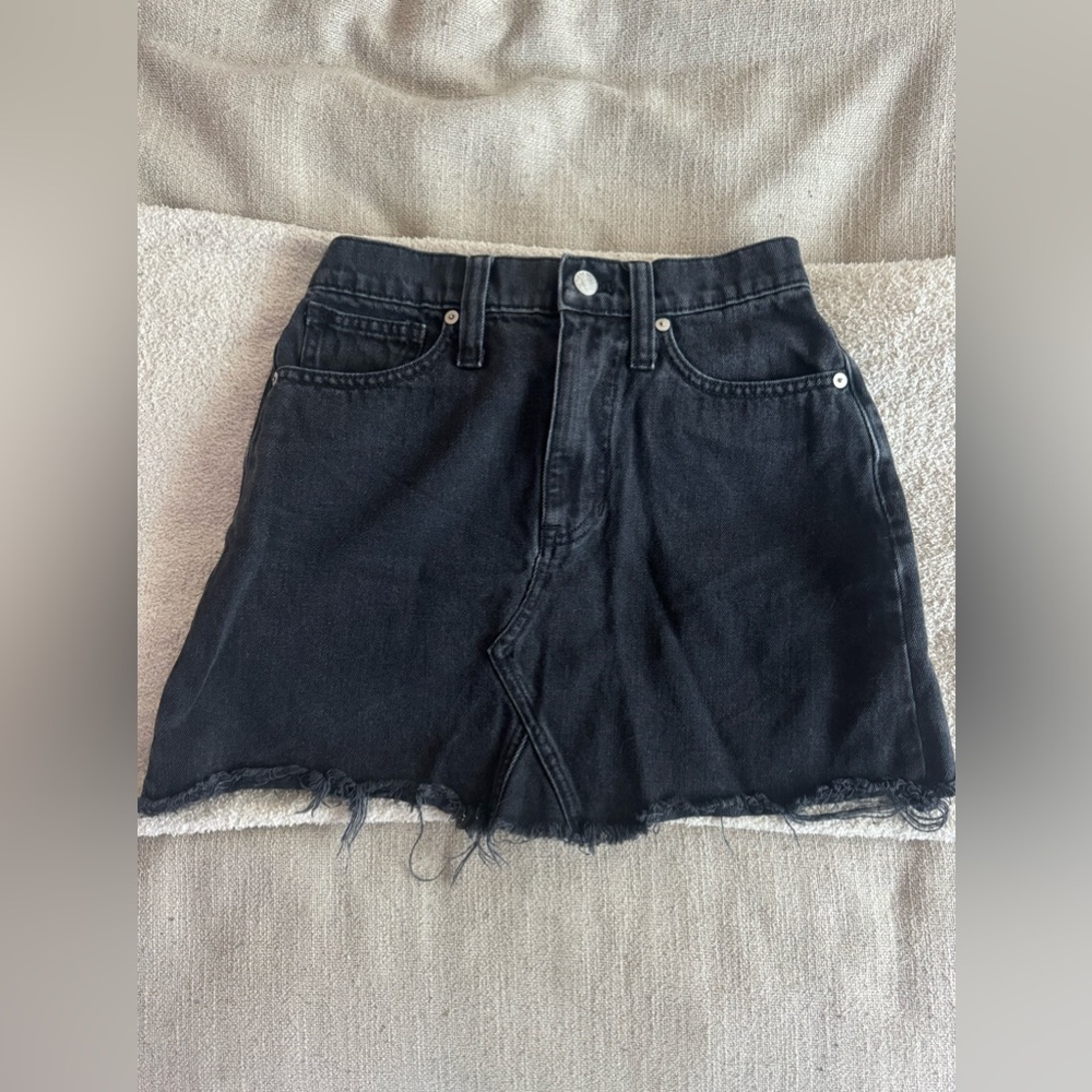 Madewell Black Denim Mini Skirt